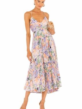 knee length dresses for ladies Floral Lace Knit Midi Dress main image 0